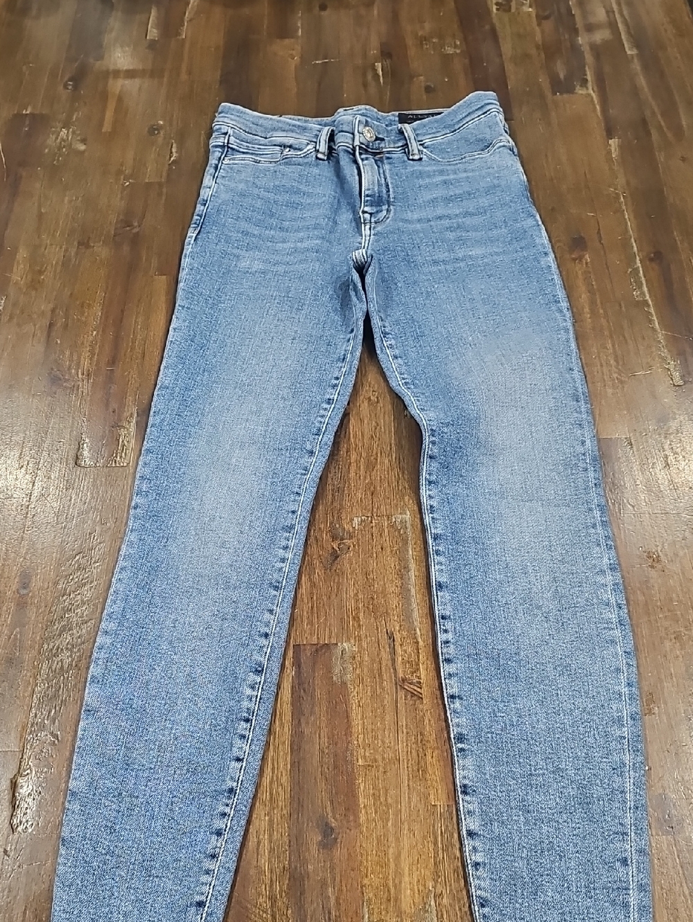 All Saints Grace Slim Jeans in Light Blue Denim